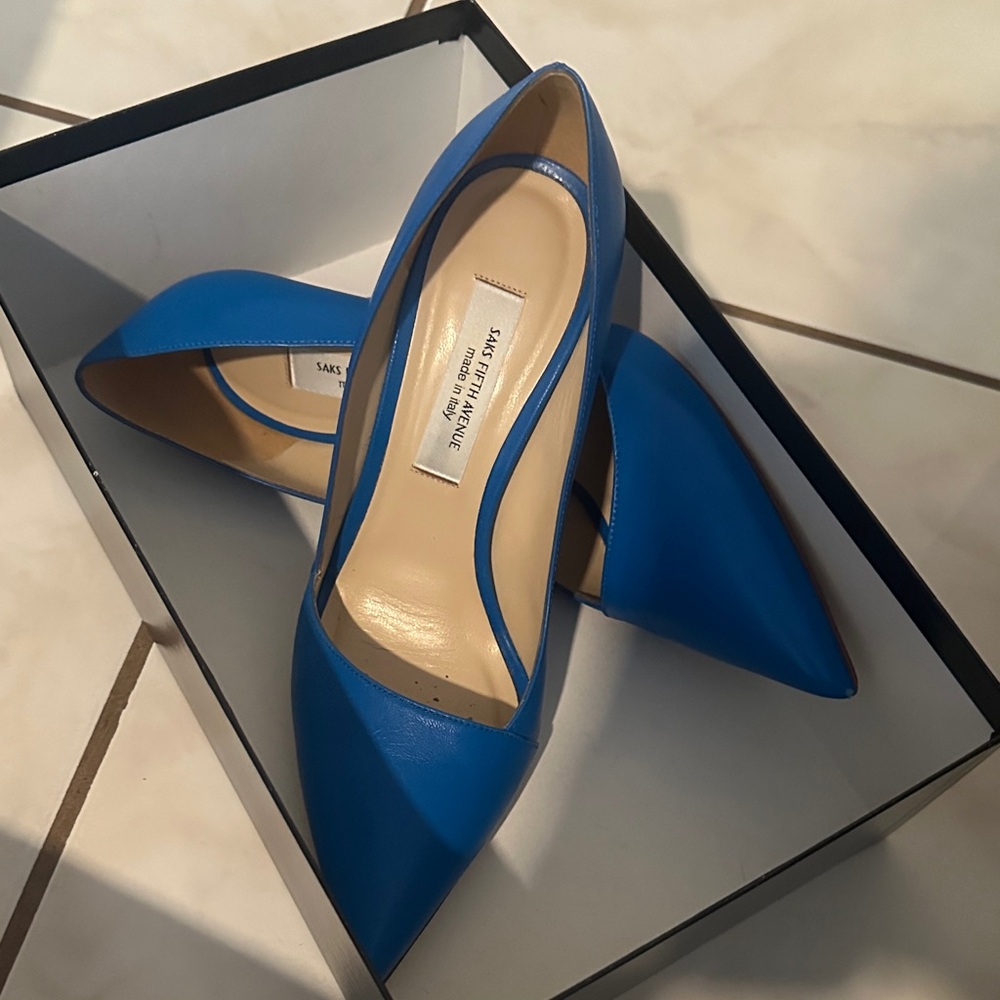 Saks Fifth Avenue Vibrant Blue Heels